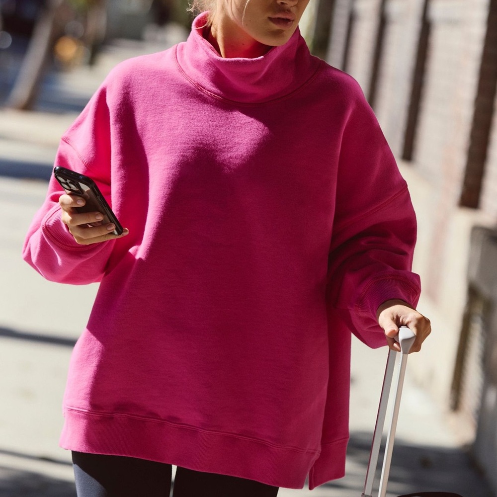 Free people a cut above mock neck sweatshirt